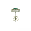 18ct White Gold Oval Emerald & Diamond Set Cluster Stud Earrings Thumbnail