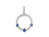 18ct White Gold Sapphire & Diamond Set Circle Pendant Necklace Thumbnail