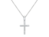 18ct White Gold Diamond Set Cross Pendant Necklace Thumbnail