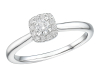 Platinum Diamond Set Cushion Fancy Cluster Dress Ring Thumbnail