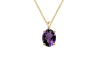 9ct Gold Oval Amethyst Claw Set Pendant Necklace Thumbnail