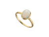 9ct Gold Oval Opal Rubover Set Dress Ring Thumbnail