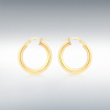 9ct Gold Plain Polished 20mm Hoop Earrings Thumbnail