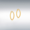 9ct Gold Plain Polished 25mm Hoop Earrings Thumbnail