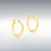 9ct Yellow Gold Patterned Hoop Earrings Thumbnail
