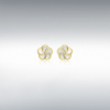 9ct Gold Mother of Pearl Set Flower Stud Earrings Thumbnail