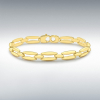 9ct Gold Oval Lozenge Link Rectangular Design Bracelet Thumbnail