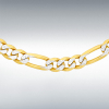 9ct Yellow & White Gold Figaro Chain Link 18" Necklace Thumbnail