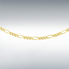 9ct Yellow Gold Diamond Cut Figaro Chain Link 18" Necklace Thumbnail
