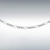 9ct White Gold Diamond Cut Figaro Chain Link 18" Necklace Thumbnail