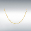 9ct Yellow Gold Diamond Cut Flat Curb Chain Link 20" Necklace Thumbnail