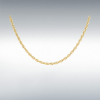 9ct Yellow Gold Hollow Diamond Cut Prince of Wales Rope Chain Link 18" Necklace Thumbnail