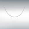 9ct White Gold Hollow Diamond Cut Prince of Wales Rope Chain Link 18" Necklace Thumbnail