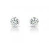 9ct White Gold Rubover Set 4mm Cubic Zirconia Stud Earrings Thumbnail
