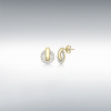 9ct Gold Crystal Set Circle Link Stud Earrings Thumbnail