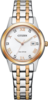 Citizen Eco-Drive Silhouette Crystal White Dial Two Tone Womens Watch FE1246-85A Thumbnail
