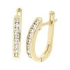 18ct Gold Channel Set Diamond Hoop Earrings Thumbnail