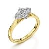 18ct Yellow Gold & Platinum Four Stone 0.50ct Diamond Set Cluster Ring Thumbnail