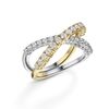 18ct Yellow & White Gold 1.00ct Diamond Set Crossover Dress Ring Thumbnail