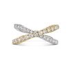 18ct Yellow & White Gold 1.00ct Diamond Set Crossover Dress Ring Thumbnail