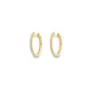 9ct Gold Claw Set Diamond Hoop Earrings (15mm) Thumbnail