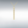 9ct Gold Cubic Zirconia Set Bar Pendant Necklace Thumbnail