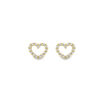 9ct Gold Cubic Zirconia Set Openwork Heart Stud Earrings Thumbnail