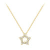 9ct Gold Cubic Zirconia Set Openwork Star Pendant Necklace Thumbnail