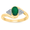 9ct Gold Emerald & Diamond Set Dress Ring Thumbnail