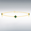 9ct Gold Malachite Set Flower Petal Bracelet Thumbnail