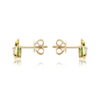 9ct Gold Pear Shape Emerald & Diamond Set Curl Stud Earrings Thumbnail