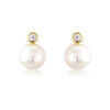 9ct Gold Pearl & Diamond Set "Snowman" Stud Earrings Thumbnail