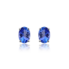 9ct White Gold Oval Tanzanite Claw Set Stud Earrings Thumbnail