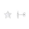 9ct White Gold Star Polished Stud Earrings Thumbnail