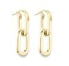 9ct Yellow Gold Double Oval Drop Earrings Thumbnail