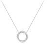 Platinum Diamond Set Openwork Twist Circle Pendant Necklace Thumbnail