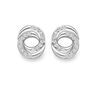 Platinum Diamond Set Openwork Twist Circle Stud Earrings Thumbnail