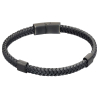 Fred Bennett Reborn Two Tone Black Recycled Leather Plaited Bracelet B5322 Thumbnail