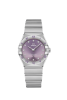 Omega Constellation Diamond Set Purple Dial Stainless Steel Womens Quartz Watch 28mm 13110286060002 Thumbnail