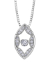 9ct Canadian White Gold Pulse Diamond Set Marquise Shape Pendant Necklace P4509WG/10C-10 Thumbnail