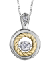9ct Canadian Yellow & White Gold Pulse Diamond Set Rope Pendant Necklace P3973WY/09C-10 Thumbnail