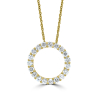 18ct Gold Diamond Set Openwork Circle Pendant Necklace Thumbnail