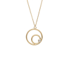 18ct Gold Eclipse Diamond Set Openwork Circle Pendant Necklace Thumbnail