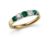 18ct Gold Emerald & Diamond Set Five Stone Half Eternity Ring Thumbnail