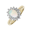 18ct Gold Opal & Diamond Set Cluster Ring Thumbnail