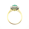 18ct Gold Oval Emerald & Diamond Set Cluster Ring Thumbnail
