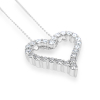 18ct White Gold Diamond Set Openwork Heart Pendant Necklace Thumbnail