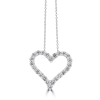 18ct White Gold Diamond Set Openwork Heart Pendant Necklace Thumbnail