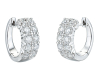 18ct White Gold Double Row Claw Set 2.50ct Diamond Hoop Earrings Thumbnail