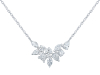 18ct White Gold Multi Cut Diamond Set Abstract Cluster Necklace Thumbnail